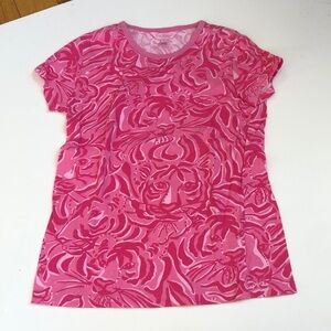 LILLY PULITZER PINK TONY PRINT T-SHIRT XS